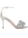 Aquazzura Peony Crystal 85 Crystal-embellished Sandals In Metallic