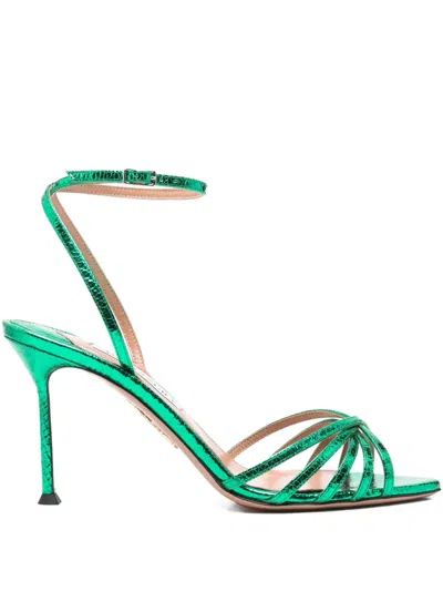 Aquazzura 85mm Pointed-toe Sandals In Green