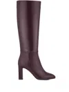 Aquazzura 85mm Sellier Leather Heeled Boot In Purple