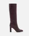 Aquazzura 85mm Sellier Leather Heeled Boot In Viola