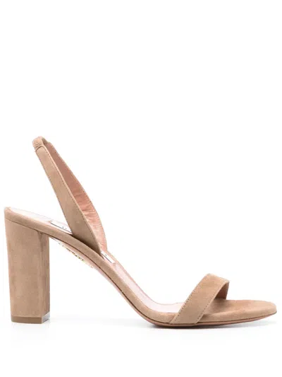 Aquazzura So Nude Block Sandalen 85mm In Braun