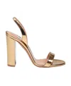 Aquazzura 100mm Metallic-finish Slingback Sandals In Nude