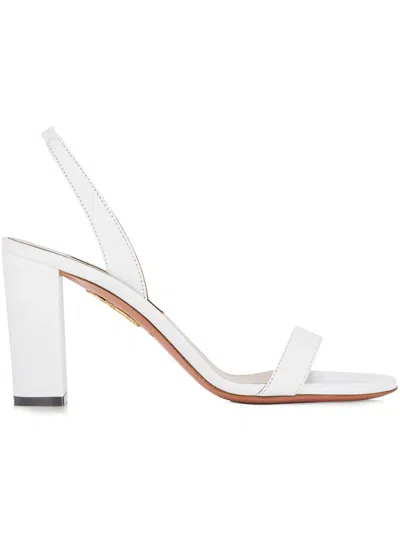 Aquazzura 85mm So Nude Sandals In White