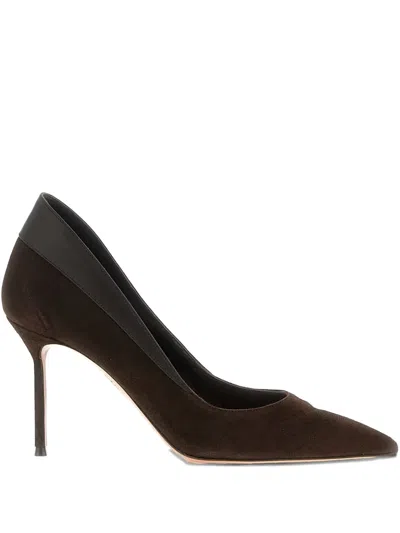 Aquazzura 85mm Suede Leather Pumps In Brown