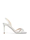 Aquazzura Tati 85 Satin Slingback Sandals In White