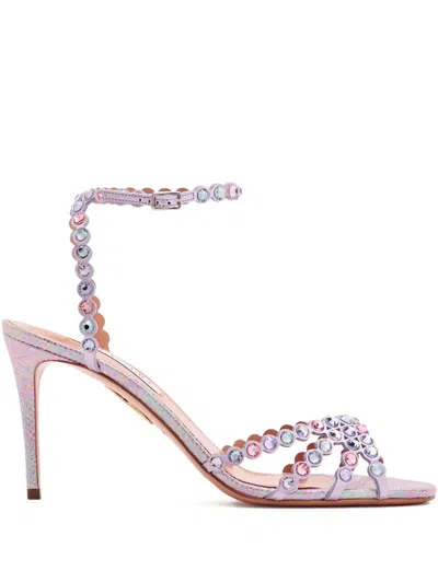 AQUAZZURA 85MM TEQUILA CRYSTAL-EMBELLISHMENT SANDALS