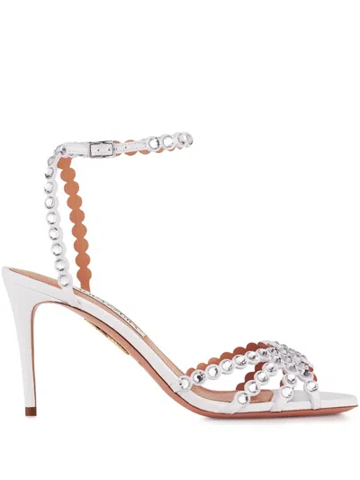 Aquazzura 85mm Tequila Sandals In White