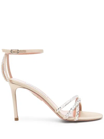 Aquazzura 90mm Crystal-embellished Sandals In 中性色