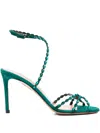 Aquazzura 90mm Love Struck Embellished Stiletto Sandals In Green