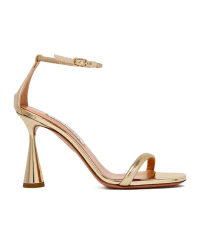 Aquazzura 95 Hot Sandals In Gold