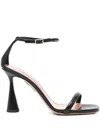Aquazzura 95mm Hot Sandal Flared-heel Ankle-strap Sandals In Black