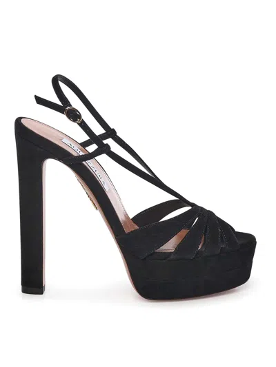 Aquazzura Aime Platform Sandal In Black