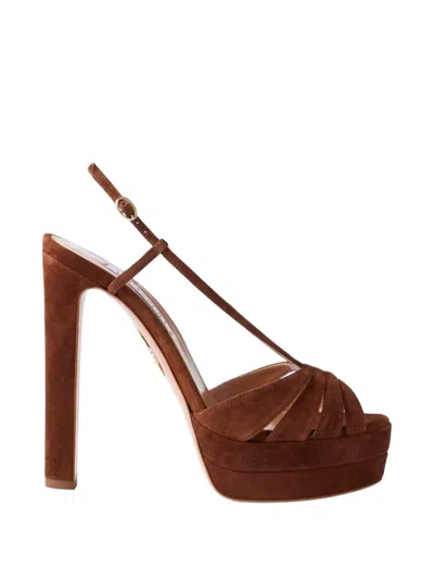 Aquazzura Aimée Platform Sandals In Brown