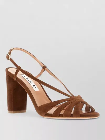 Aquazzura Aimee Sandals Sling Back Block Heel In Burgundy