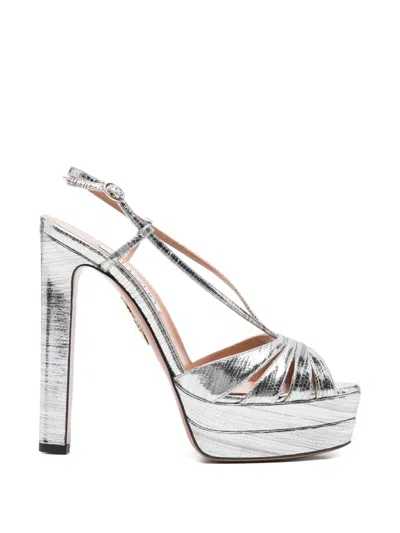 Aquazzura Aimée Strappy Sandals In Metallic