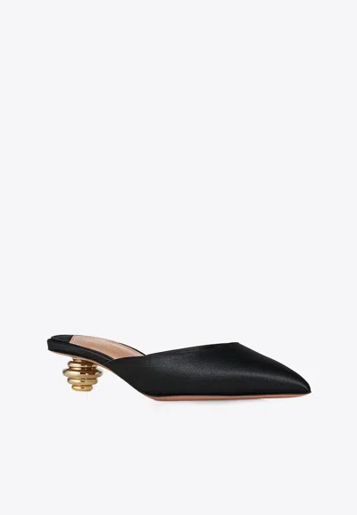 Aquazzura Alex 35 Jewel Mules In Black