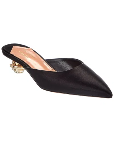 Aquazzura Alex 35 Jewel Satin Mule In Black