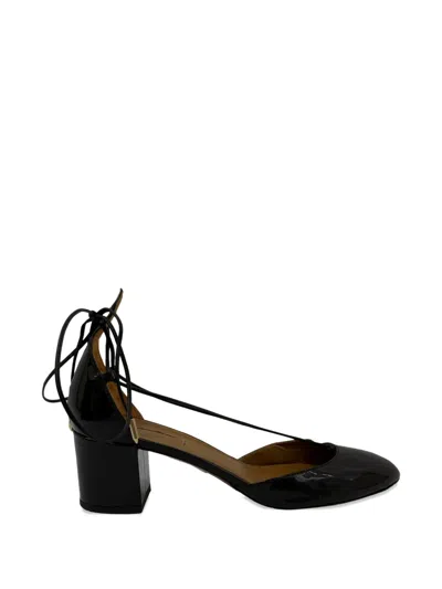 Pre-owned Aquazzura Alexa Patent Leather Pumps In Black