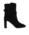 Aquazzura Very Bow Tie 85 Suede Ankle Boots In Black