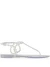 Aquazzura Almost Bare Crystal Jelly Sandal Fl In Multi