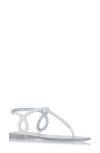 Aquazzura Almost Bare Crystal Jelly Sandal Flats Transparent In Transparent