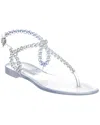 Aquazzura Almost Bare Crystal Jelly Sandal Flats Transparent In White