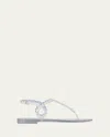 Aquazzura Almost Bare Crystal Jelly Sandal Flats Transparent In Transparent