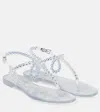 Aquazzura Almost Bare Crystal Jelly Slingback Sandals In Transparent