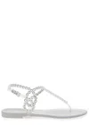 Aquazzura Almost Bare Crystal Jelly Sandal Flats Transparent