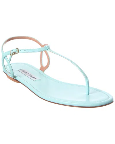 Aquazzura Almost Bare Leather Thong Sandals In Blue