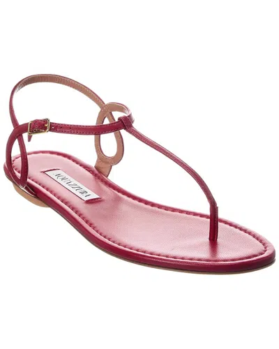 Aquazzura Almost Bare Leather Sandal In Red