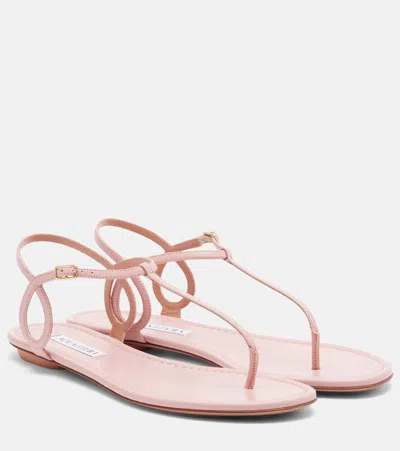 Aquazzura Almost Bare Leather Thong Sandals In Pink