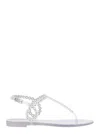 Aquazzura Almost Bare Crystal Jelly Sandal Flats Transparent