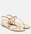 Aquazzura Almost Bare Metallic Leather Thong Sandals In Gold