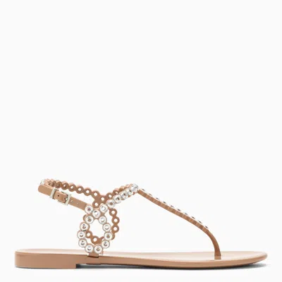Aquazzura Almost Bare Crystal Jelly Slingback Sandals In Pink