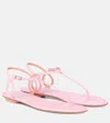 Aquazzura Almost Bare Raffia-effect Sandals In Pink