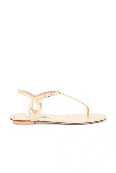 Aquazzura Almost Bare Sandal Flat In Gold