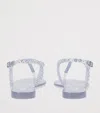 Aquazzura Almost Bare Crystal Jelly Sandal Flats Transparent