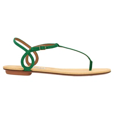 Aquazzura Almost Bare Sandals In Green Suede
