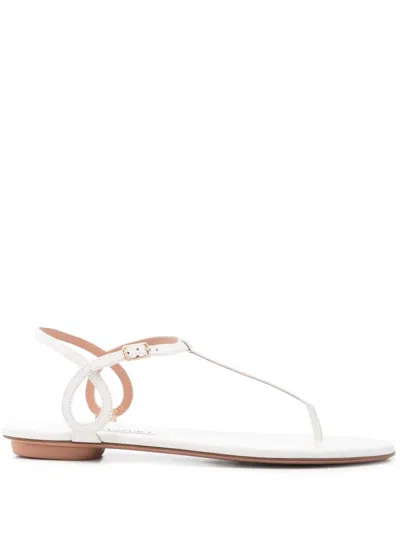 Aquazzura Almost Bare Leather Sandals In White