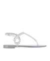 Aquazzura Almost Bare Crystal Jelly Sandal Flats Transparent In White