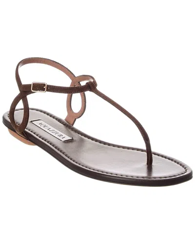 Aquazzura Almost Bare Suede Sandal In Brown