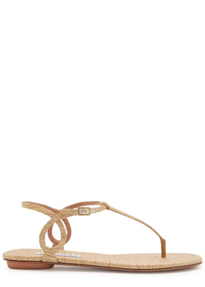Aquazzura Almost Bare Woven Sandals In Brown