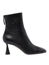 Aquazzura Woman Ankle Boots Black Size 7.5 Leather In Negro