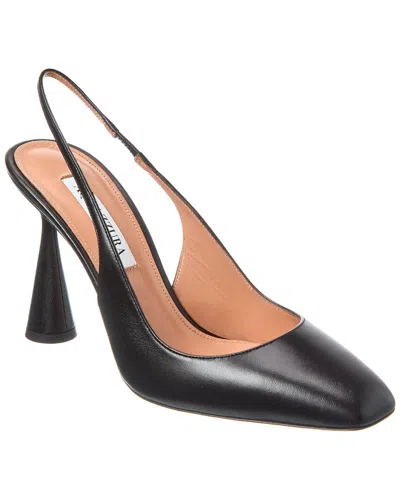 Aquazzura Amore 95 Leather Slingback Pump In Black