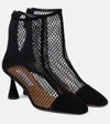 Aquazzura Amore Net Zip Ankle Booties In Black