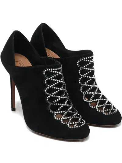 Pre-owned Aquazzura Amour Crystal-embellished Pumps In Black