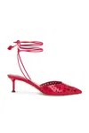 Aquazzura Amourose 50 Leather Openwork Pumps In Lipstick