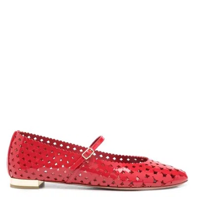 Aquazzura Amourose Mary Jane Ballerina Flats In Red