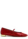 Aquazzura Amourose Mary Jane Ballerina Flats In Red